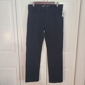 NWT Old Navy Women's Black Wash Straight Leg Jeans 14 Plus Built In Flex